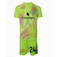 Camisa de Futebol Manchester United Andre Onana #24 Goleiro Equipamento Secundário Infantil 2024-25 Manga Curta (+ Calças curtas)